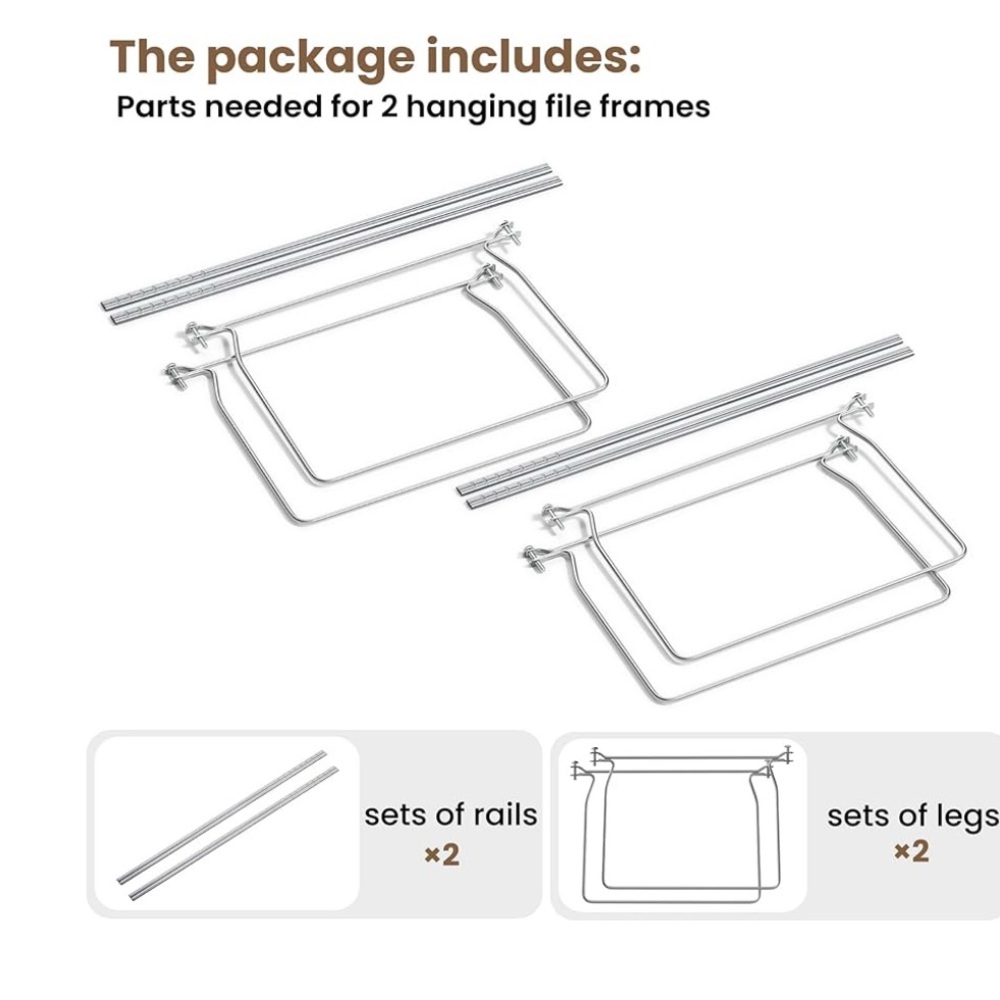 Metal File Organizer with Multicolor Folders Set of 2 - Picture 2 of 4